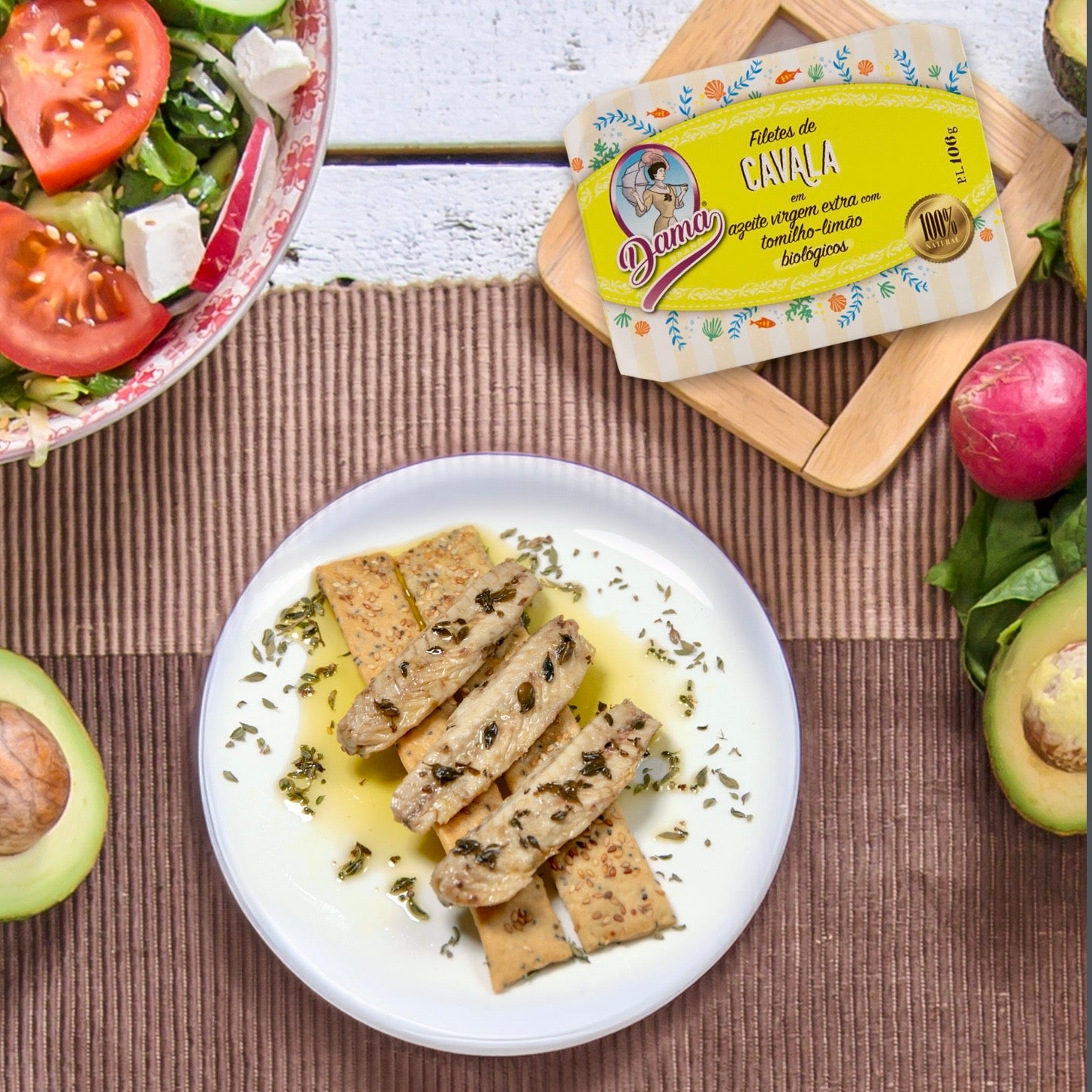 Skumbrių filė ekologiškame pirmojo spaudimo alyvuogių aliejuje su citrusiniais čiobreliais (BIO) | Dama