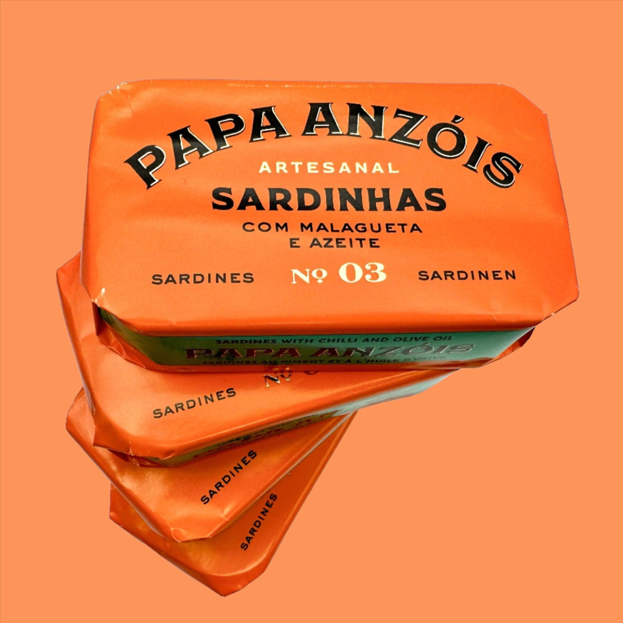 Sardines in olive oil with chili pepper | Papa Anzóis